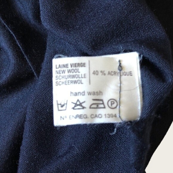 Vintage Rodier Paris Black Wool Blend Midi Sweater Dress 80s Made in France - Picture 13 of 16